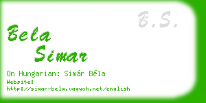 bela simar business card